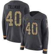 Wholesale Cheap Nike Cardinals #40 Pat Tillman Anthracite Salute to Service Women's Stitched NFL Limited Therma Long Sleeve Jersey