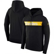 Wholesale Cheap Men's Pittsburgh Steelers Nike Black Sideline Team Performance Pullover Hoodie