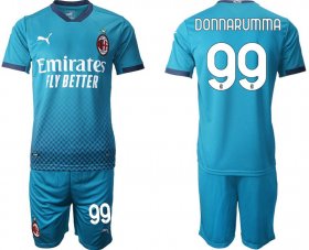 Wholesale Cheap Men 2020-2021 club AC milan away 99 blue Soccer Jerseys