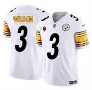 Cheap Men's Pittsburgh Steelers #3 Russell Wilson White F.U.S.E. With Walter Payton Patch Vapor Limited Football Stitched Jersey