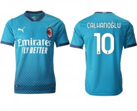 Wholesale Cheap Men 2020-2021 club AC milan away aaa version 10 blue Soccer Jerseys