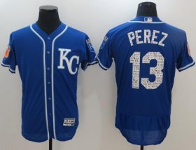 Wholesale Cheap Royals #13 Salvador Perez Royal Blue 2017 Spring Training Authentic Flex Base Stitched MLB Jersey