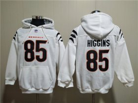 Wholesale Cheap Men\'s Cincinnati Bengals #85 Tee Higgins White Pullover Hoodie