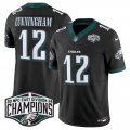 Cheap Men's Philadelphia Eagles #12 Randall Cunningham Black 2024 New NFC East Champions F.U.S.E. Vapor Untouchable Limited Stitched Football Jersey