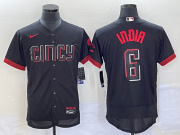 Wholesale Cheap Men's Cincinnati Reds #6 Jonathan India Black 2023 City Connect Flex Base Stitched Jersey