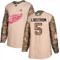 Wholesale Cheap Adidas Red Wings #5 Nicklas Lidstrom Camo Authentic 2017 Veterans Day Stitched Youth NHL Jersey