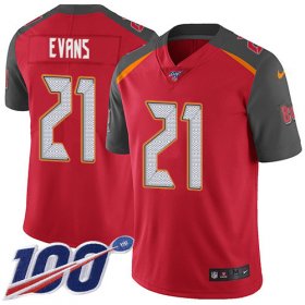 Wholesale Cheap Nike Buccaneers #21 Justin Evans Red Team Color Men\'s Stitched NFL 100th Season Vapor Untouchable Limited Jersey