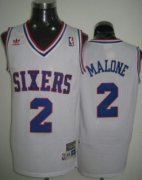 Wholesale Cheap Philadelphia 76ers #2 Moses Malone White Swingman Throwback Jersey