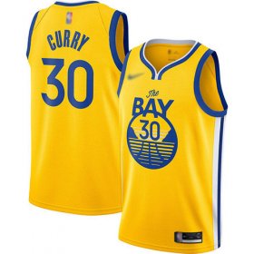 Wholesale Cheap Warriors #30 Stephen Curry Gold Basketball Swingman Statement Edition 2019-2020 Jersey