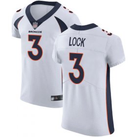 Wholesale Cheap Nike Broncos #3 Drew Lock White Men\'s Stitched NFL Vapor Untouchable Elite Jersey