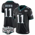 Cheap Men's Philadelphia Eagles #11 A.J. Brown Black 2024 New NFC East Champions F.U.S.E. Vapor Untouchable Limited Stitched Football Jersey