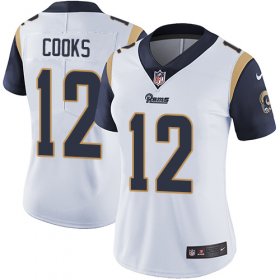 Wholesale Cheap Nike Rams #12 Brandin Cooks White Women\'s Stitched NFL Vapor Untouchable Limited Jersey