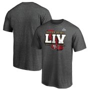 Wholesale Cheap Men's San Francisco 49ers NFL Heather Charcoal Super Bowl LIV Bound Eligible T-Shirt