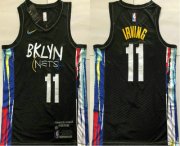 Wholesale Cheap Men's Brooklyn Nets #11 Kyrie Irving NEW Black 2021 City Edition AU Stitched NBA Jersey