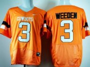 Wholesale Cheap Oklahoma State Cowboys #3 Brandon Weeden Orange Pro Combat Jersey