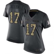 Wholesale Cheap Nike Bills #17 Josh Allen Black Women's Stitched NFL Limited 2016 Salute to Service Jersey