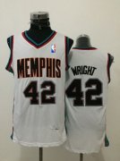 Wholesale Cheap Men's Memphis Grizzlies #42 Lorenzen Wright White Hardwood Classics Soul Swingman Throwback Jersey