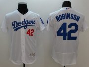 Wholesale Cheap Dodgers #42 Jackie Robinson White Flexbase Authentic Collection Stitched MLB Jersey