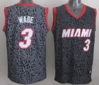 Wholesale Cheap Miami Heat #3 Dwyane Wade Black Leopard Print Fashion Jersey