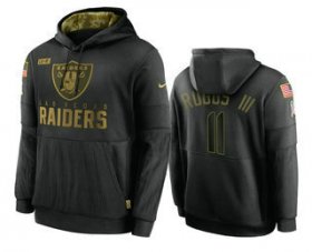 Wholesale Cheap Men\'s Las Vegas Raiders #11 Henry Ruggs III Black 2020 Salute To Service Sideline Performance Pullover Hoodie