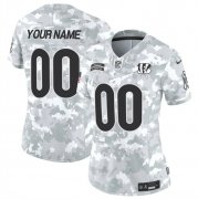 Cheap Women's Cincinnati Bengals Active Player Custom 2024 F.U.S.E Arctic Camo Salute To Service Limited Stitched Football Jersey(Run Small)