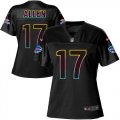 Wholesale Cheap Nike Bills #17 Josh Allen Black Women's NFL Fashion Game Jersey