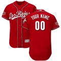 Wholesale Cheap Men's Cincinnati Reds Customized Scarlet Los Rojos Home 150th Anniversary FlexBase Jersey