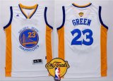 Wholesale Cheap Men's Golden State Warriors #23 Draymond Green White 2016 The NBA Finals Patch Jersey