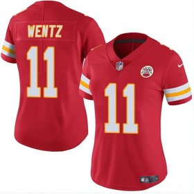 Cheap Women\'s Kansas City Chiefs #11 Carson Wentz Red Vapor Untouchable Limited Football Stitched Jersey(Run Small)