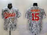 Cheap Men's Kansas City Chiefs #15 Patrick Mahomes 2024 Arctic Camo Salute To Service Stitched Baseball Jerseys