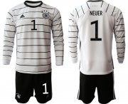 Wholesale Cheap Men 2021 European Cup Germany home white Long sleeve 1 Soccer Jersey