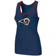 Wholesale Cheap Women's Nike Los Angeles Rams Big Logo Tri-Blend Racerback Stretch Tank Top Blue