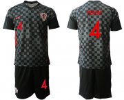 Wholesale Cheap Men 2021 European Cup Croatia black away 4 Soccer Jerseys