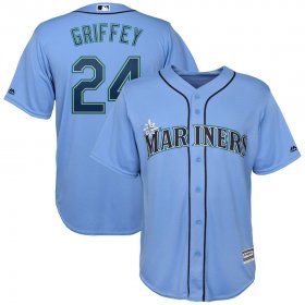 Wholesale Cheap Seattle Mariners #24 Ken Griffey Jr. Majestic Official Cool Base Player Jersey Blue