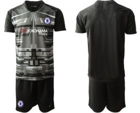 Wholesale Cheap Chelsea Blank Black Goalkeeper Soccer Club Jersey