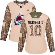 Wholesale Cheap Adidas Avalanche #10 Sven Andrighetto Camo Authentic 2017 Veterans Day Women's Stitched NHL Jersey