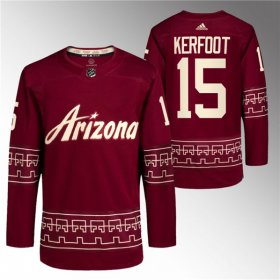 Cheap Men\'s Arizona Coyotes #15 Alexander Kerfoot Garnet Alternate Pro Jersey