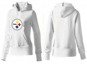 Wholesale Cheap Women's Pittsburgh Steelers Logo Pullover Hoodie White