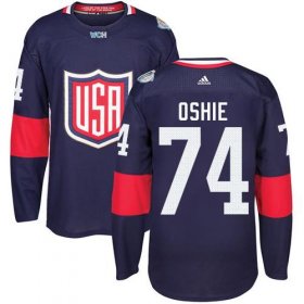 Wholesale Cheap Team USA #74 T. J. Oshie Navy Blue 2016 World Cup Stitched NHL Jersey