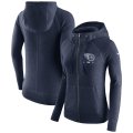 Wholesale Cheap Tennessee Titans Nike Women's Gym Vintage Full-Zip Hoodie Navy