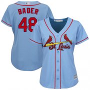 Wholesale Cheap Cardinals #48 Harrison Bader Light Blue Alternate Women's Stitched MLB Jersey