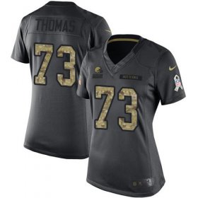 Wholesale Cheap Nike Browns #73 Joe Thomas Black Women\'s Stitched NFL Limited 2016 Salute to Service Jersey