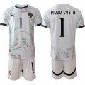 Cheap Men's Portugal Team #1 Diogo Costa 2025 White Away Soccer Jersey Suit