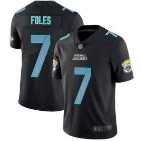 Wholesale Cheap Nike Jaguars #7 Nick Foles Black Men\'s Stitched NFL Limited Rush Impact Jersey