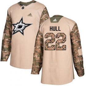 Wholesale Cheap Adidas Stars #22 Brett Hull Camo Authentic 2017 Veterans Day Stitched NHL Jersey