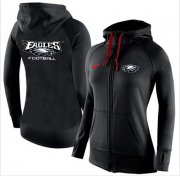 Wholesale Cheap Women's Nike Philadelphia Eagles Full-Zip Performance Hoodie Black