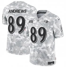 Cheap Men\'s Baltimore Ravens #89 Mark Andrews 2024 F.U.S.E. Arctic Camo Salute to Service Limited Football Stitched Jersey