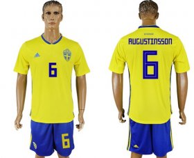 Wholesale Cheap Sweden #6 Augustinsson Home Soccer Country Jersey