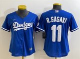 Cheap Women's Los Angeles Dodgers #11 Roki Sasaki Royal Cool Base Stitched Baseball Jersey(Run Small)