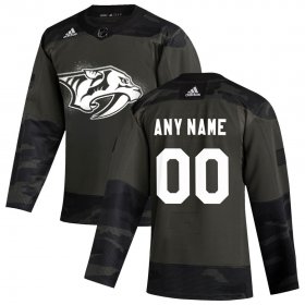 Wholesale Cheap Nashville Predators Adidas 2019 Veterans Day Authentic Custom Practice NHL Jersey Camo